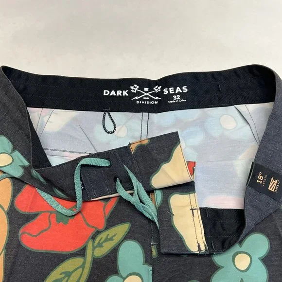 Dark Seas Recycled Boardshorts "Blanco" Heather Charcoal/Floral
